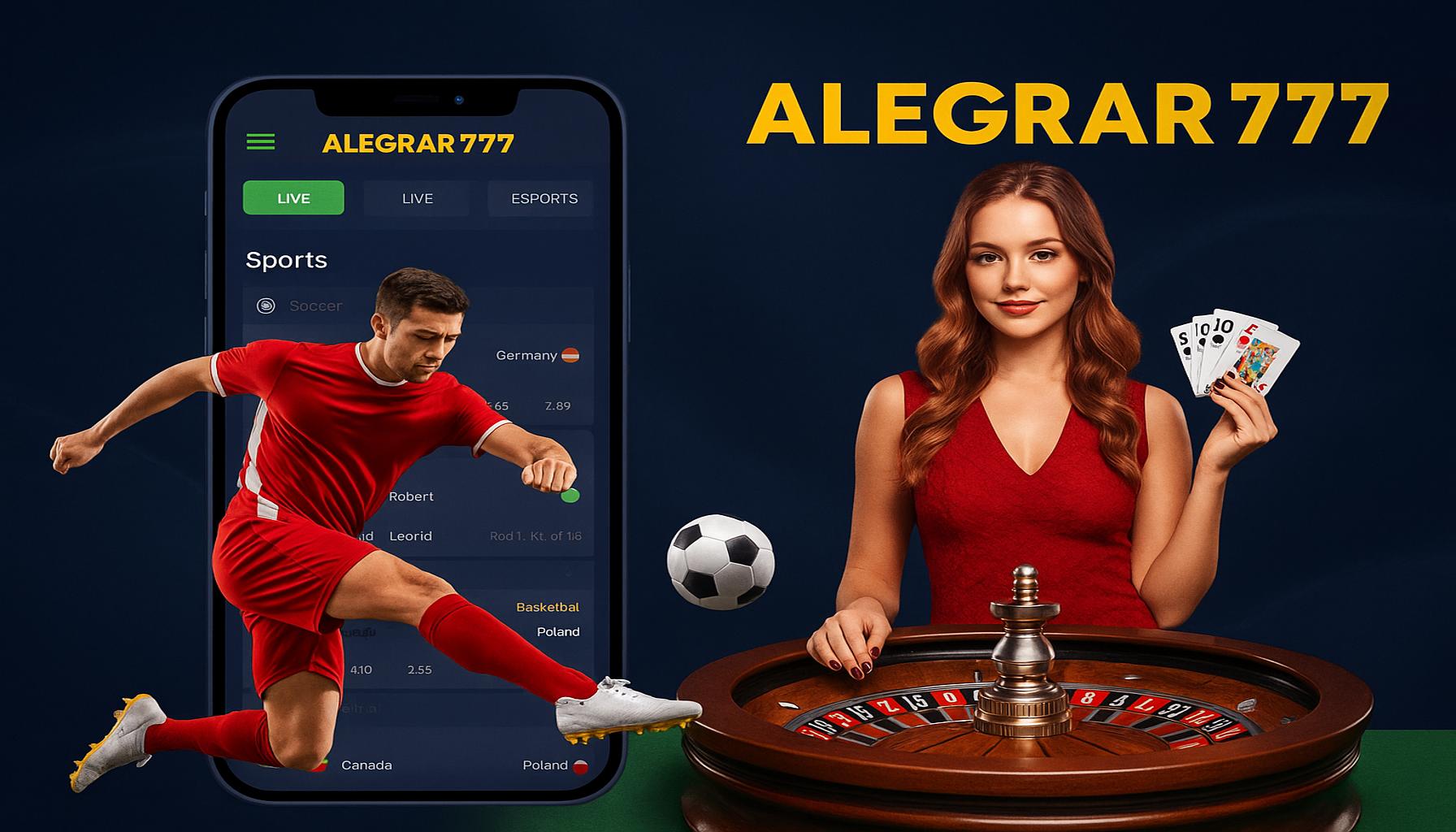 Aposte em apostas esportivas no cassino online ALEGRAR777